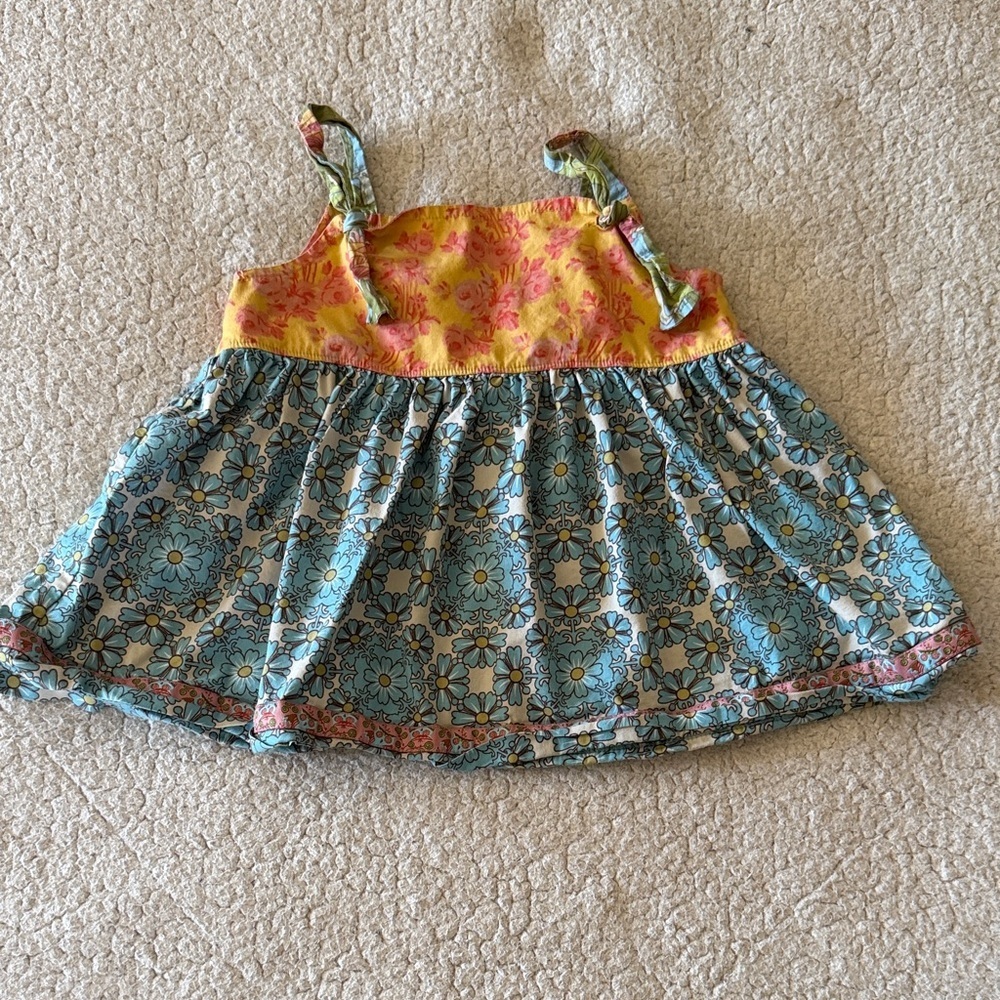 Matilda Jane Yellow and Blue Floral Kids Dress Size 4